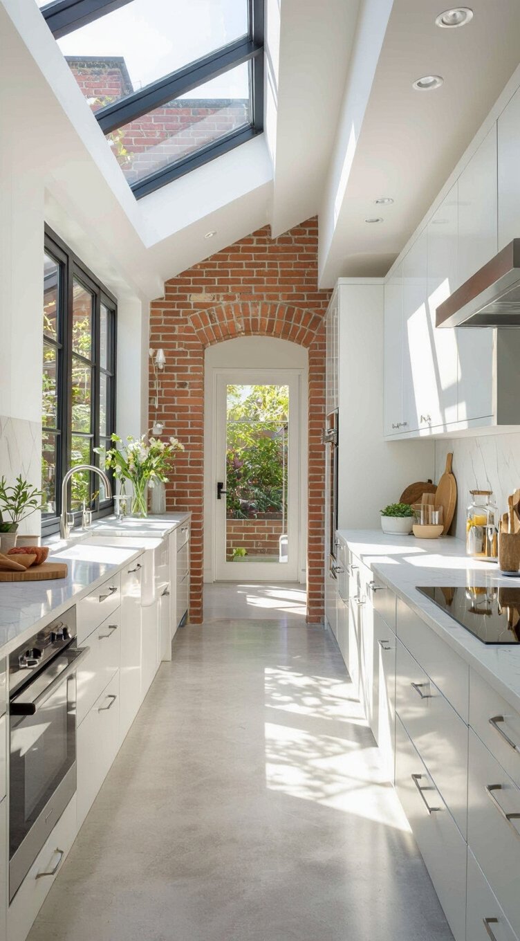 side return extension transforms narrow kitchen