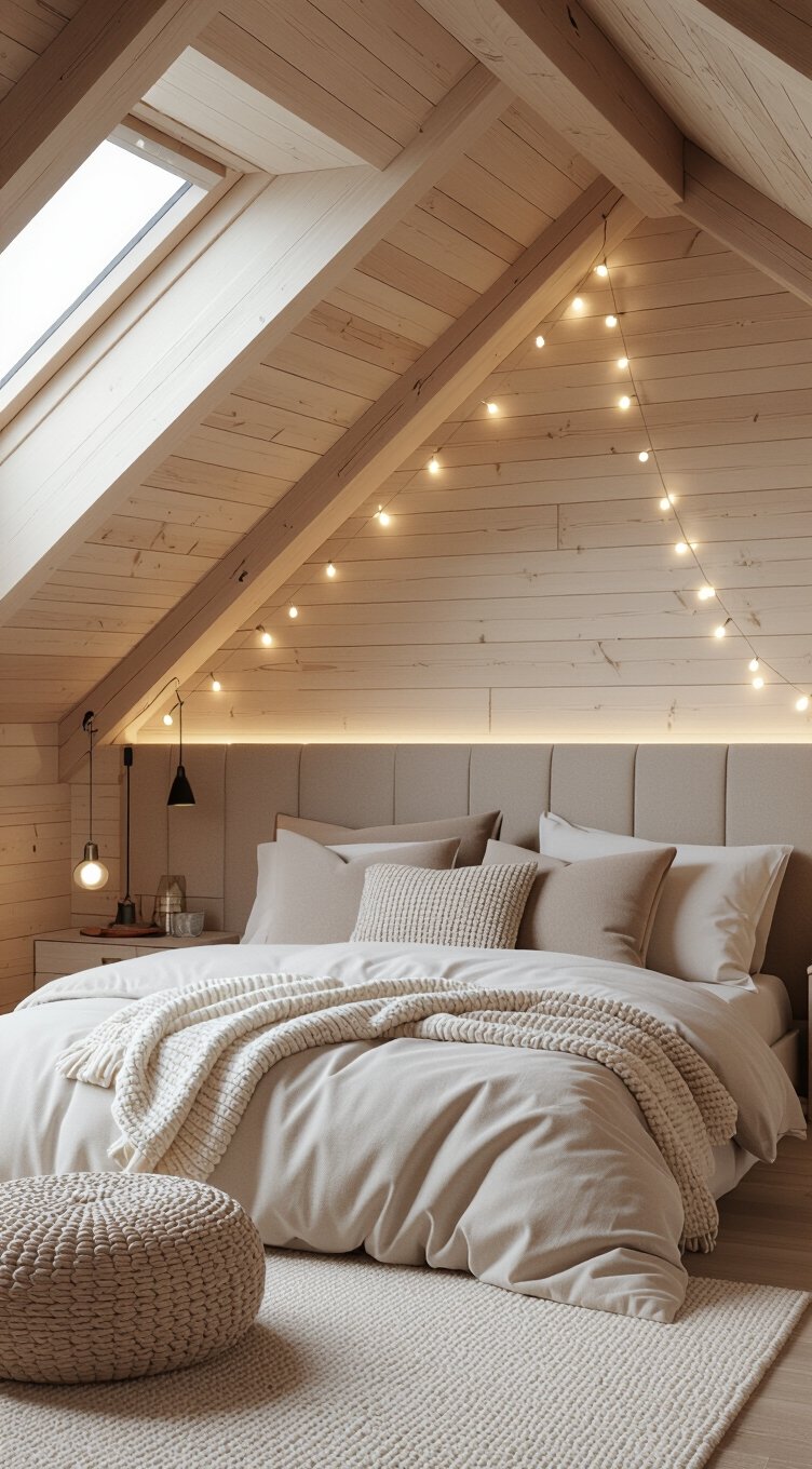 sloped wall headboard transformation