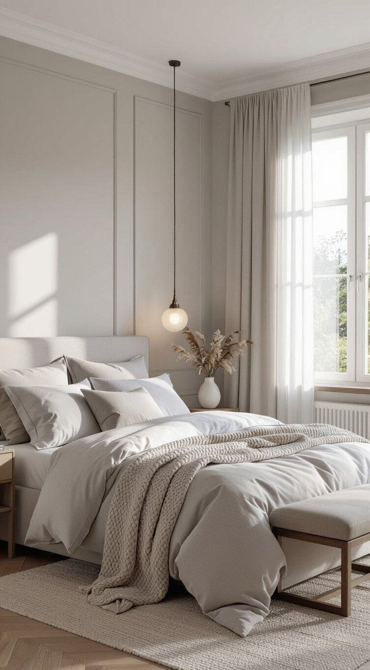 soft grey walls crisp white trim