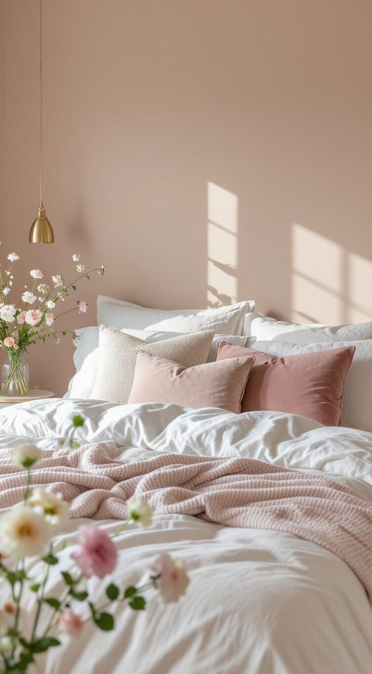 soft pastel blush bedroom