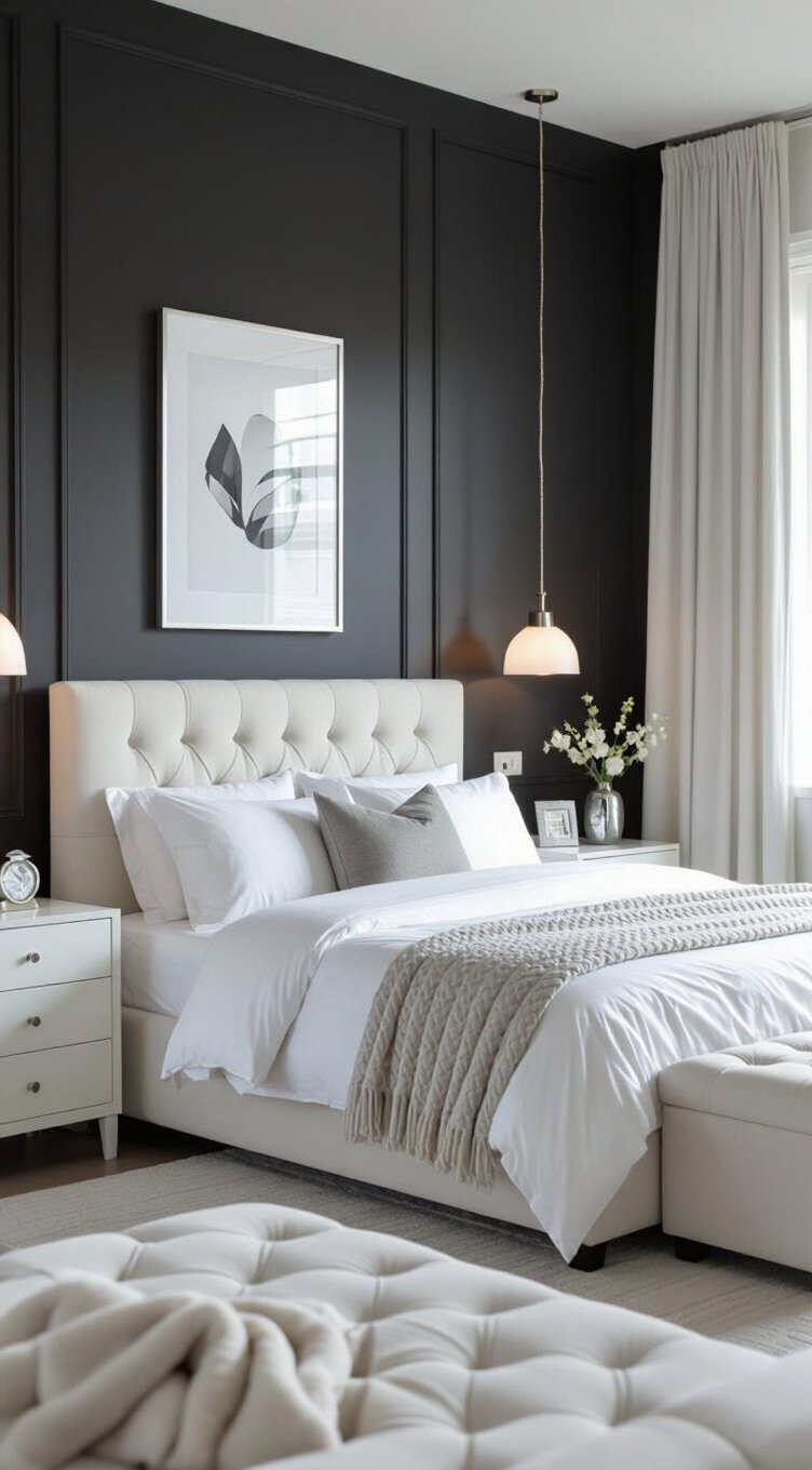 white furniture dark elegance