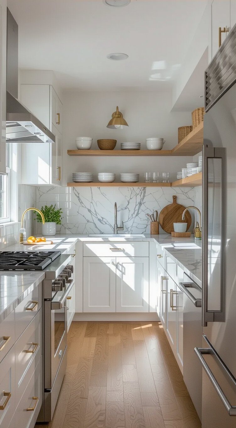 white kitchen layouts for small spaces
