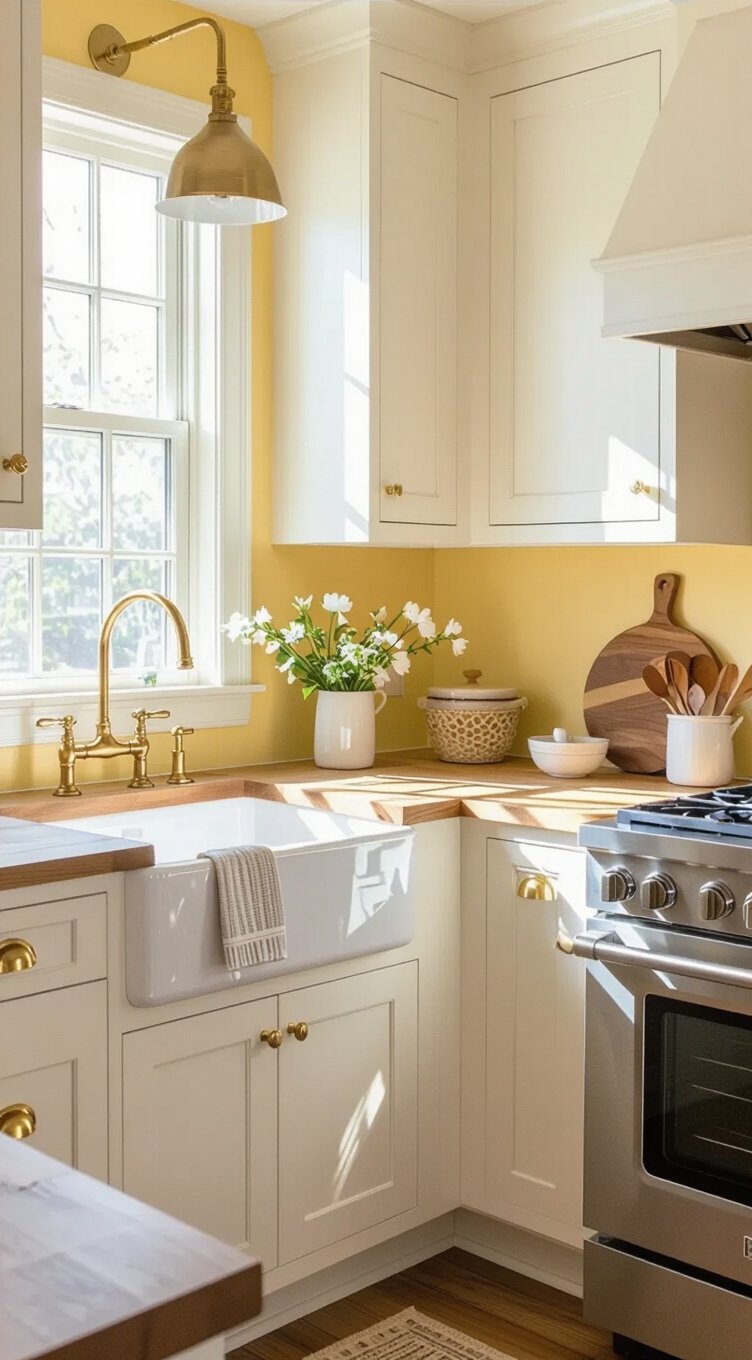 butter yellow kitchen warmth
