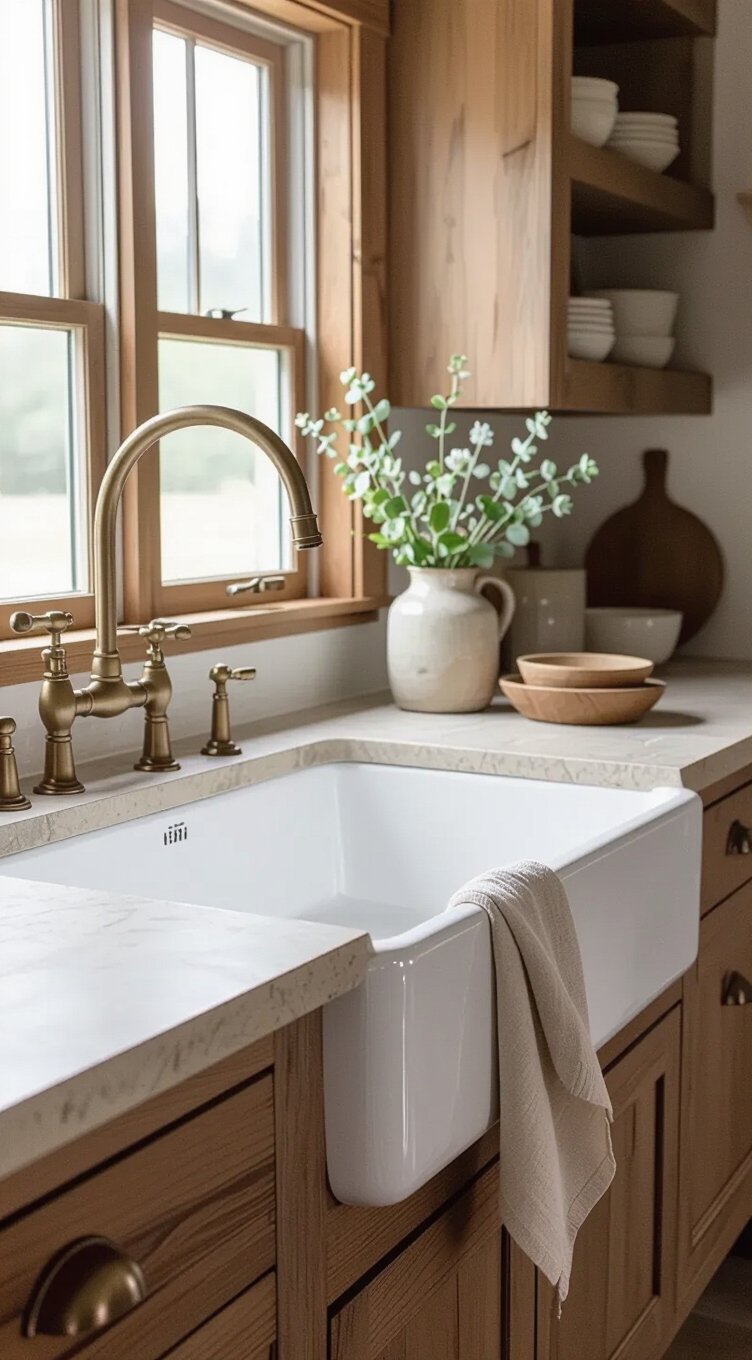 farmhouse sink maximizes small kitchens