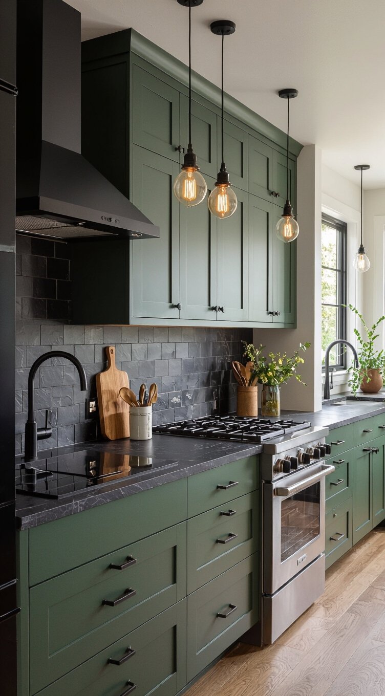 forest green lowers dark tops