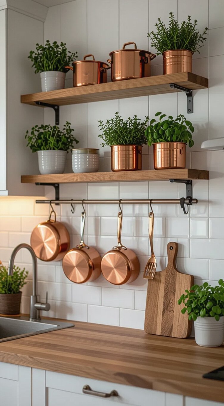 functional stylish kitchen pegboard storage