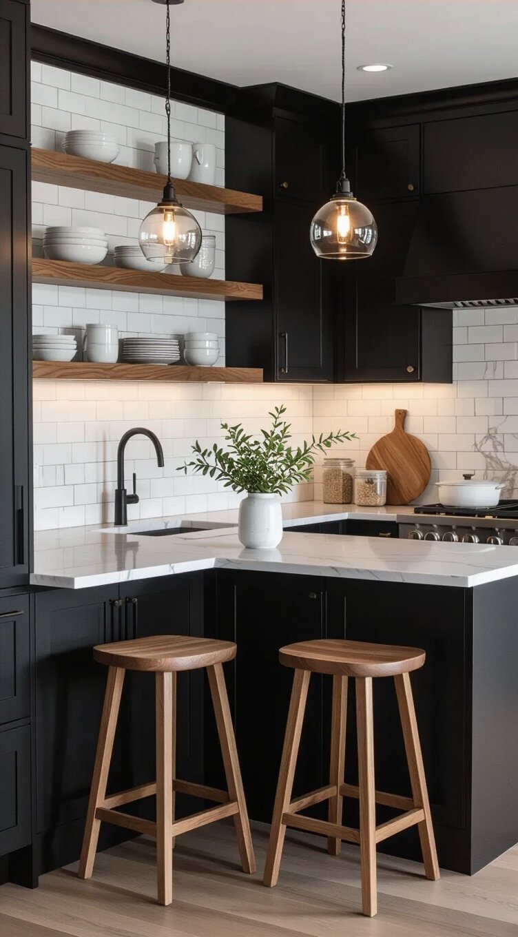 maximize corner space with breakfast bars