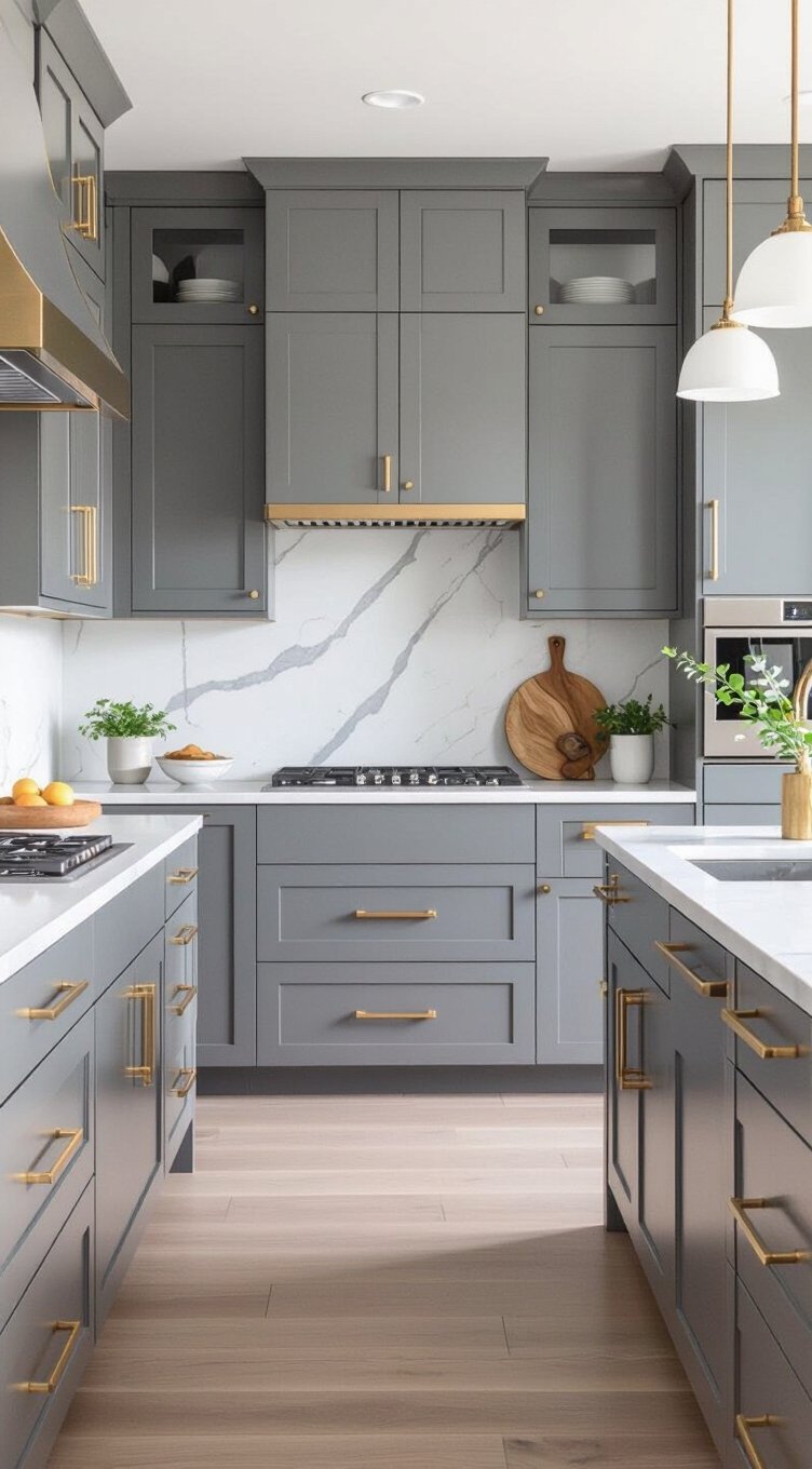 modern small gray kitchens