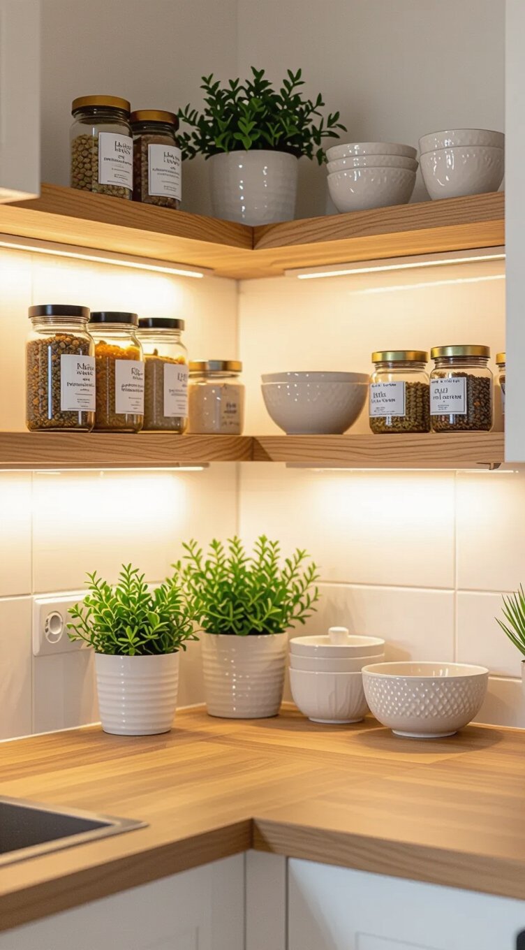 open corner shelving solution