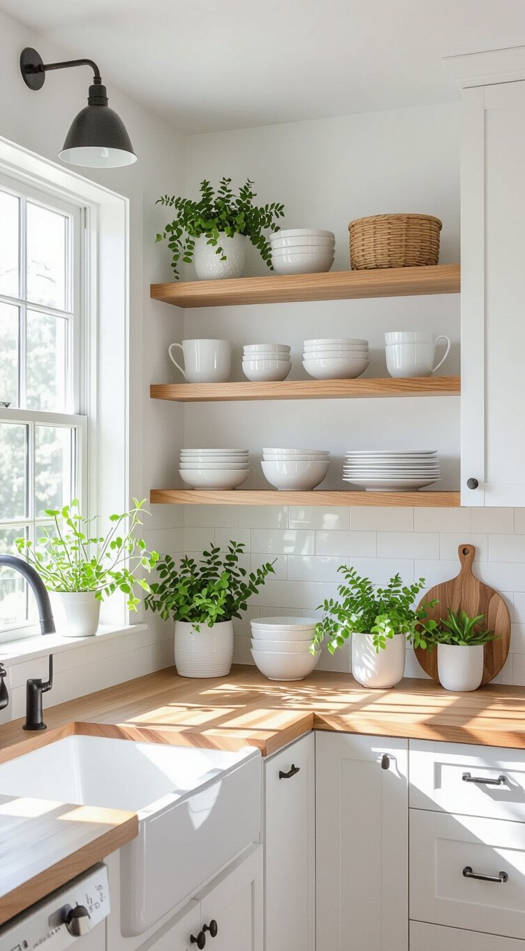open shelves for small kitchens