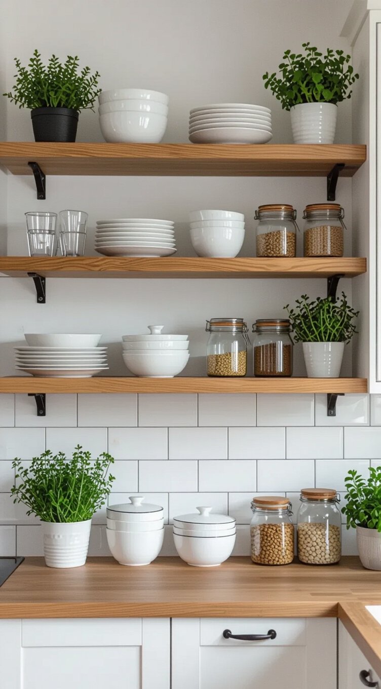 open shelving for space and style