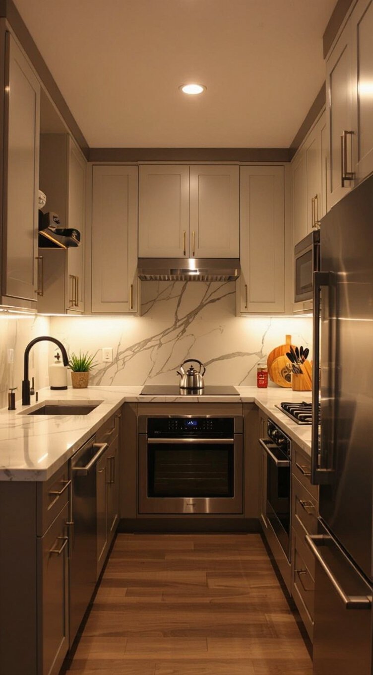optimize l shaped kitchen workflow