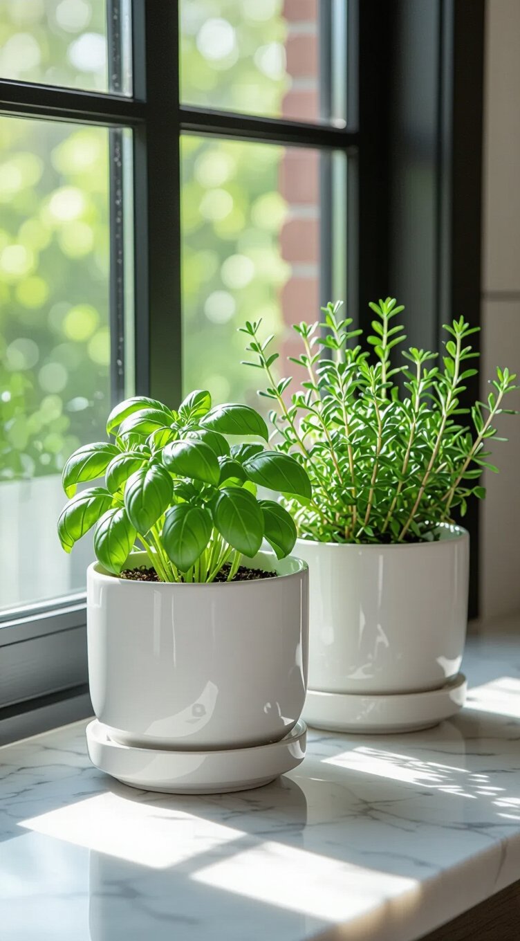 self watering planters for herbs