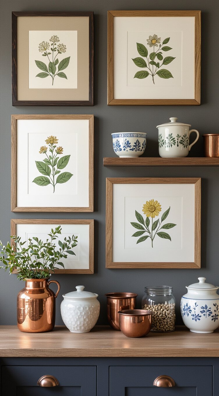small kitchen gallery wall